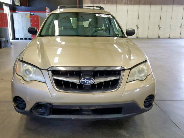 4S4BP60C587319247 - 2008 SUBARU OUTBACK TAN photo 9