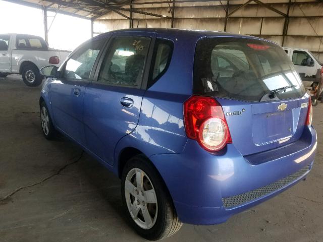 KL1TG66E99B622555 - 2009 CHEVROLET AVEO LT BLUE photo 3