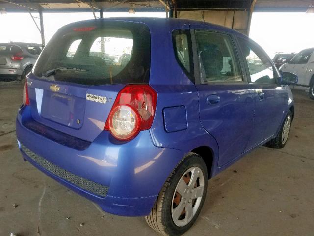 KL1TG66E99B622555 - 2009 CHEVROLET AVEO LT BLUE photo 4