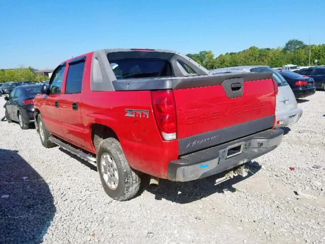 3GNEC12T54G335838 - 2004 CHEVROLET AVALANCHE RED photo 3