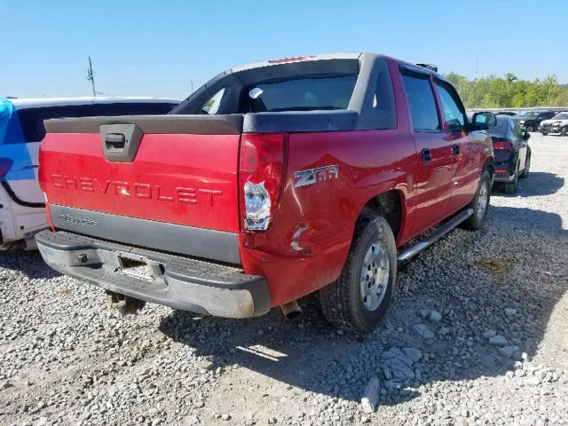 3GNEC12T54G335838 - 2004 CHEVROLET AVALANCHE RED photo 4