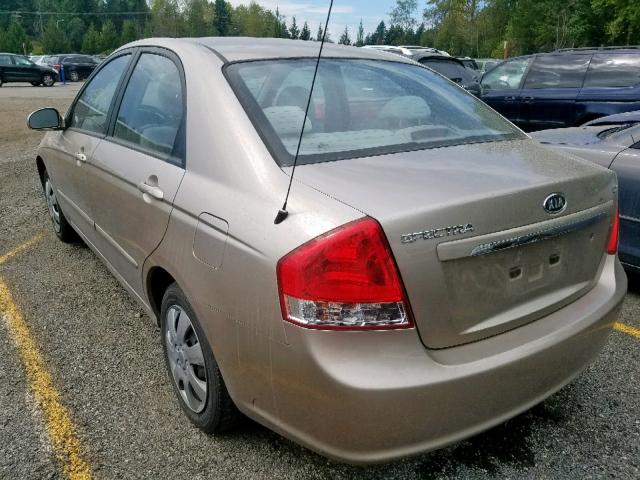 KNAFE221895618192 - 2009 KIA SPECTRA EX GOLD photo 3