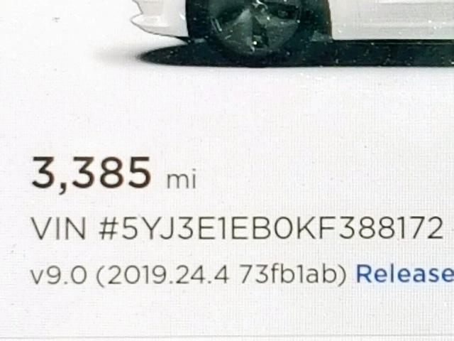 5YJ3E1EB0KF388172 - 2019 TESLA MODEL 3 WHITE photo 8