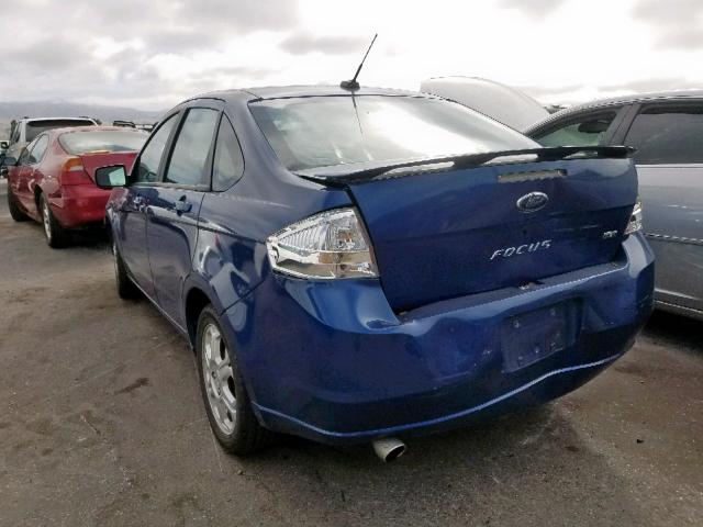 1FAHP36N29W242954 - 2009 FORD FOCUS SES BLUE photo 3