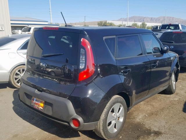 KNDJN2A24F7784409 - 2015 KIA SOUL BLACK photo 4