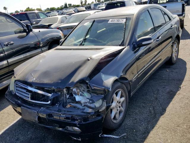 WDBRF61J54F533740 - 2004 MERCEDES-BENZ C 240 BLACK photo 2