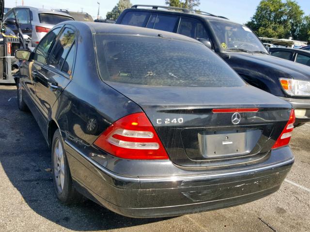 WDBRF61J54F533740 - 2004 MERCEDES-BENZ C 240 BLACK photo 3