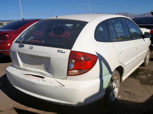 KNADC165356251873 - 2005 KIA RIO CINCO WHITE photo 4