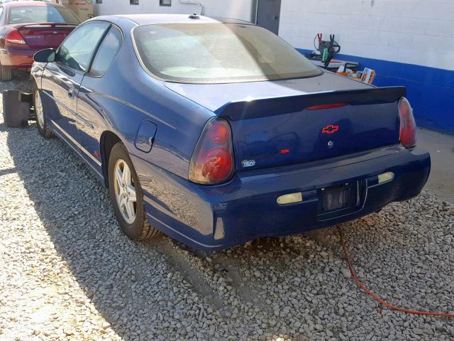 2G1WX12K749402922 - 2004 CHEVROLET MONTE CARL BLUE photo 3