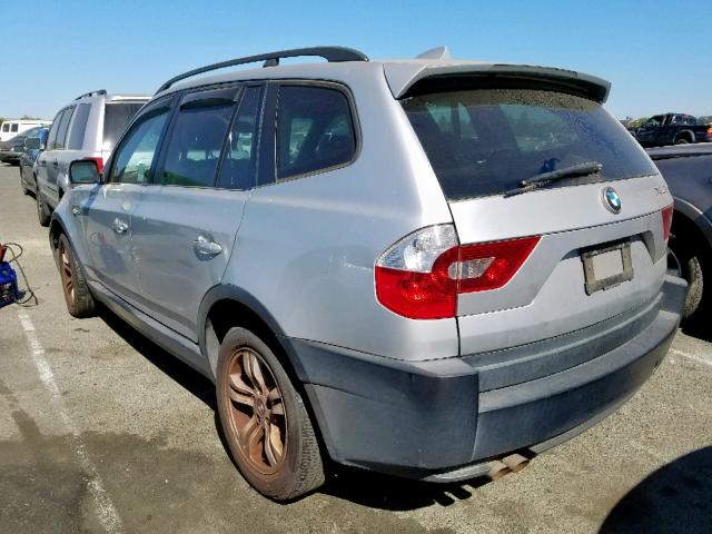 WBXPA93455WD04109 - 2005 BMW X3 3.0I SILVER photo 3