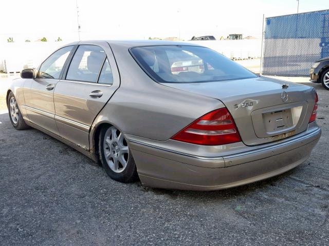 WDBNG75J11A189926 - 2001 MERCEDES-BENZ S 500 GOLD photo 3