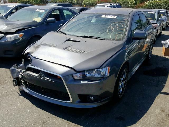 JA32Y6HV5BU046275 - 2011 MITSUBISHI LANCER RAL GRAY photo 2