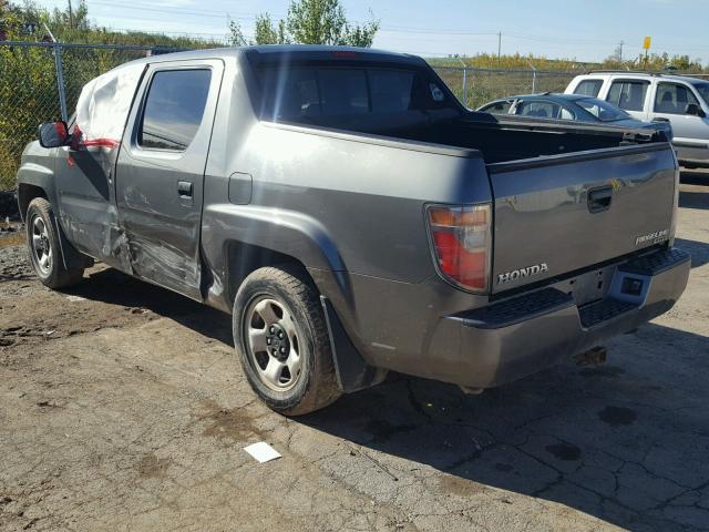 2HJYK16418H002128 - 2008 HONDA RIDGELINE GRAY photo 3