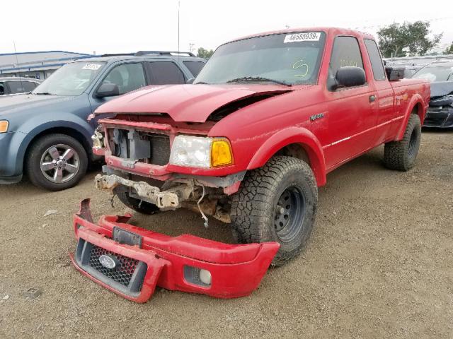 1FTYR14U35PA28434 - 2005 FORD RANGER SUP RED photo 2