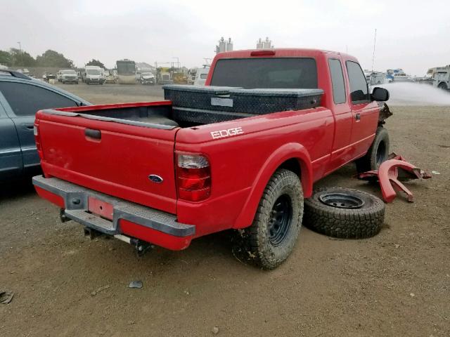 1FTYR14U35PA28434 - 2005 FORD RANGER SUP RED photo 4