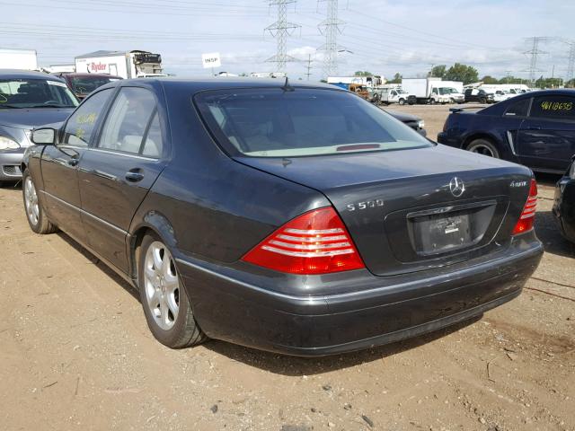 WDBNG84J54A414196 - 2004 MERCEDES-BENZ S 500 4MAT BLACK photo 3