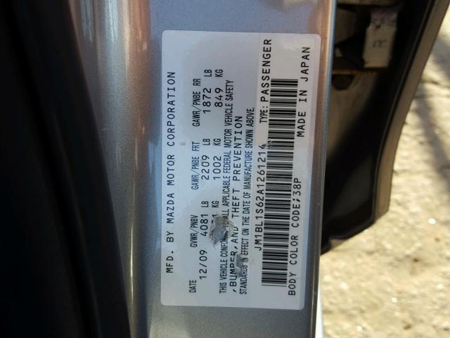 JM1BL1S62A1261214 - 2010 MAZDA 3 S SILVER photo 10