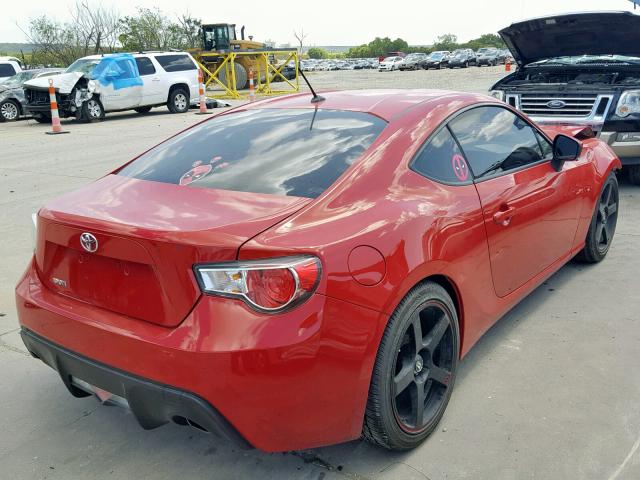 JF1ZNAA11D1712707 - 2013 TOYOTA FR-S RED photo 4
