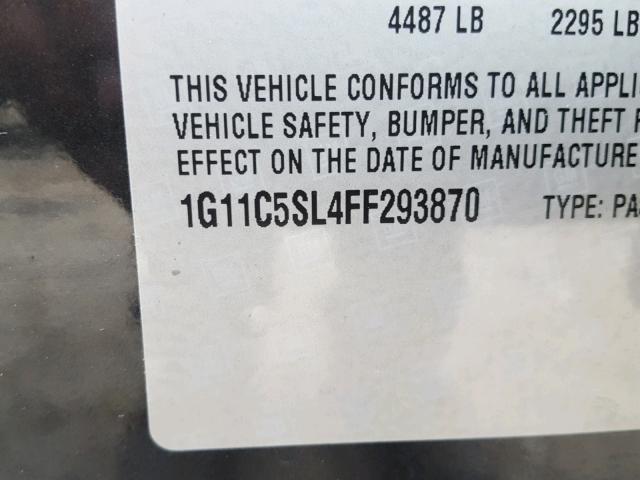 1G11C5SL4FF293870 - 2015 CHEVROLET MALIBU 1LT GRAY photo 10