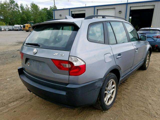 WBXPA734X4WB28919 - 2004 BMW X3 2.5I GRAY photo 4