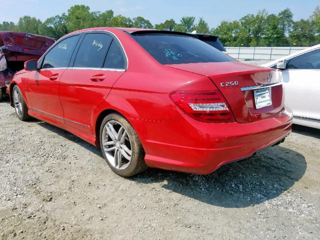 WDDGF4HB9DR268580 - 2013 MERCEDES-BENZ C 250 RED photo 3