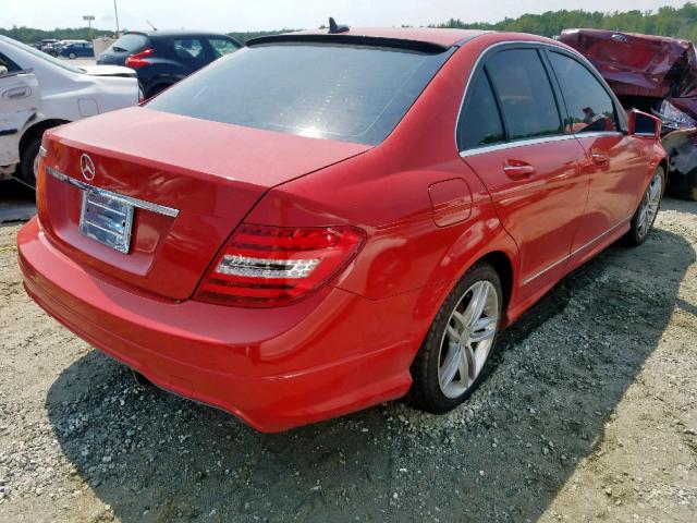 WDDGF4HB9DR268580 - 2013 MERCEDES-BENZ C 250 RED photo 4