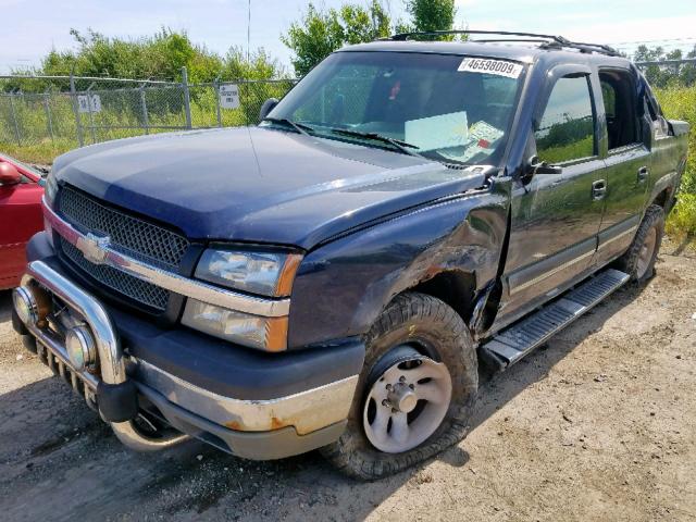 3GNEK12T54G306861 - 2004 CHEVROLET AVALANCHE BLUE photo 2