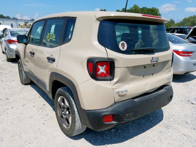 ZACCJBAT9FPB30988 - 2015 JEEP RENEGADE S 棕色 照片 3