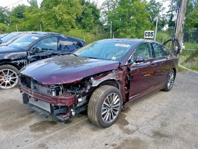 3LN6L5D90HR662501 - 2017 LINCOLN MKZ SELECT RED photo 2