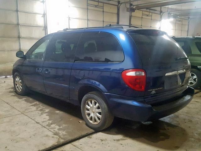 2C8GP74L42R638895 - 2002 CHRYSLER TOWN & COU BLUE photo 3