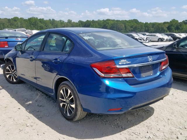 19XFB2F89DE097709 - 2013 HONDA CIVIC EX BLUE photo 3