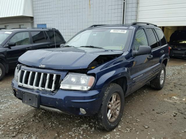 1J4GW48SX4C105881 - 2004 JEEP GRAND CHER BLUE photo 2