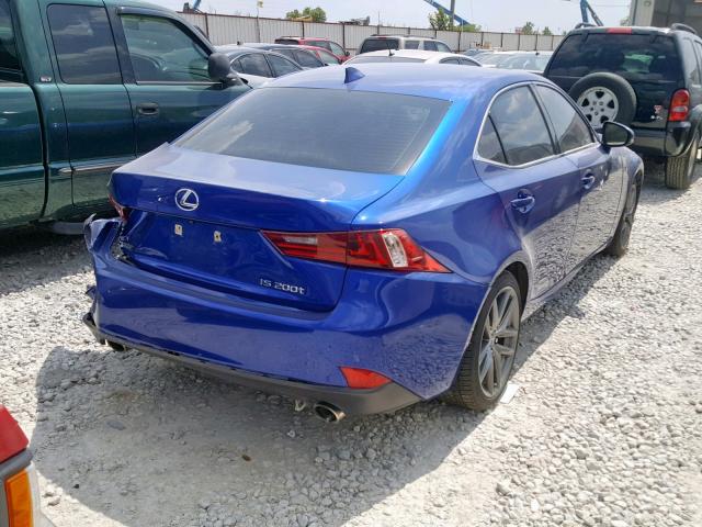 JTHBA1D25G5007304 - 2016 LEXUS IS 200T BLUE photo 4