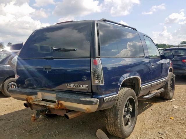 1GNEK18K8SJ396016 - 1995 CHEVROLET TAHOE K150 BLUE photo 4