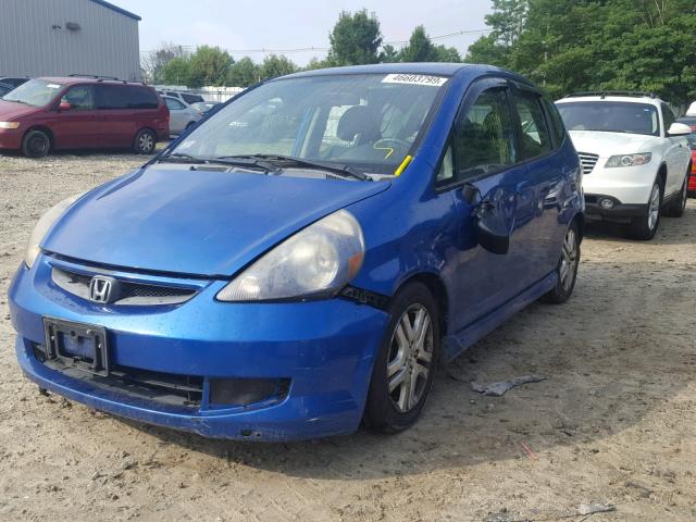 JHMGD38648S000594 - 2008 HONDA FIT SPORT BLUE photo 2