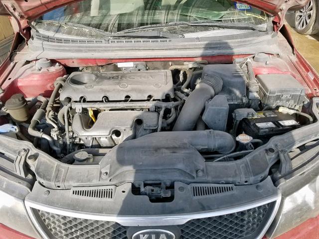 KNAFU4A24A5850835 - 2010 KIA FORTE EX MAROON photo 7