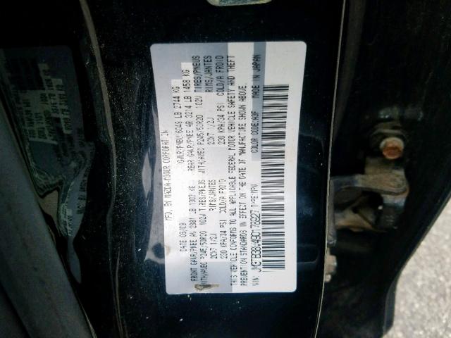 JM3TB38V490178927 - 2009 MAZDA CX-9 BLACK photo 10