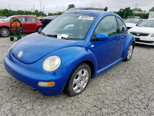 3VWCB21C42M432549 - 2002 VOLKSWAGEN NEW BEETLE BLUE photo 2