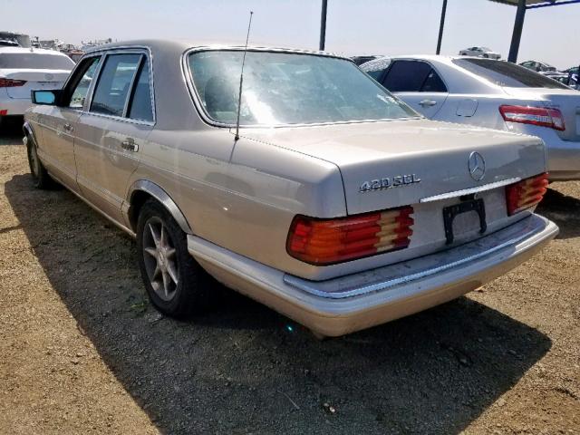 WDBCA35DXHA347220 - 1987 MERCEDES-BENZ 420 SEL BEIGE photo 3