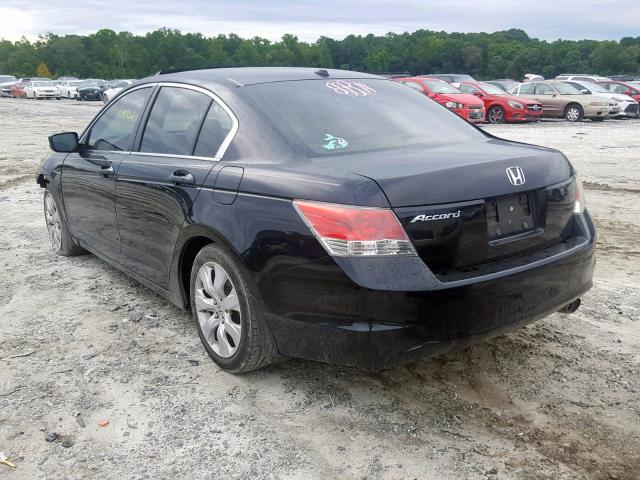 1HGCP26848A016033 - 2008 HONDA ACCORD EXL BLACK photo 3