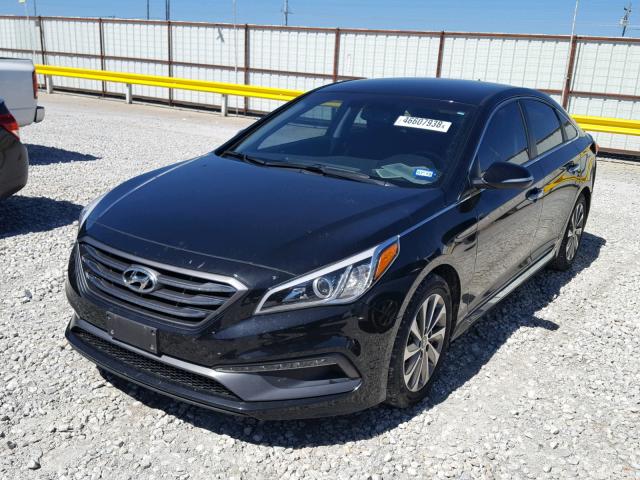 5NPE34AFXFH089448 - 2015 HYUNDAI SONATA SPO BLACK photo 2