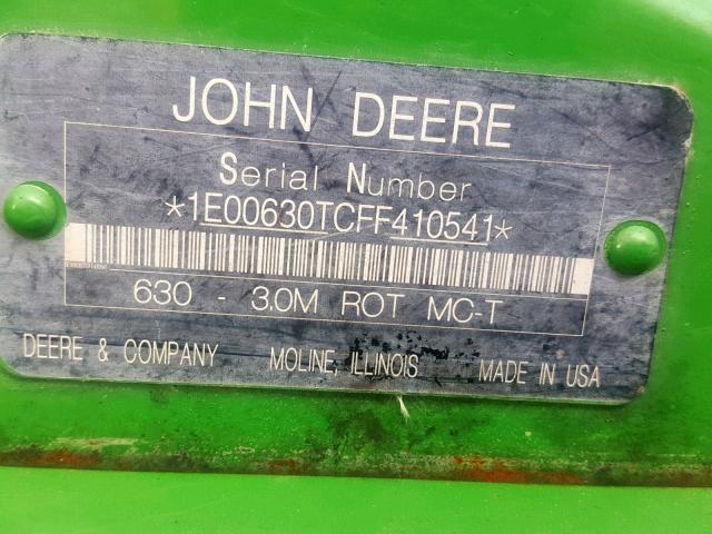 1E00630TCFF410541 - 2015 JOHN DEERE 630 GREEN photo 10