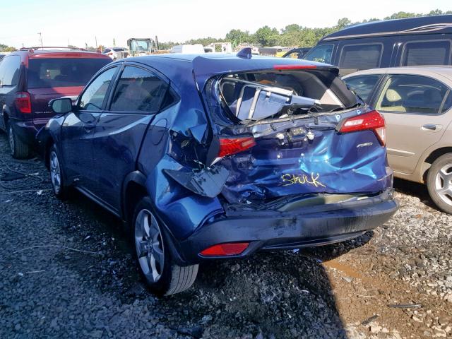 3CZRU6H57HM731669 - 2017 HONDA HR-V EX BLUE photo 3