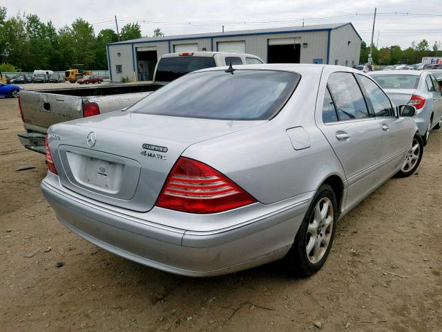 WDBNG84J14A416690 - 2004 MERCEDES-BENZ S 500 4MAT SILVER photo 4