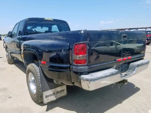 1B7MC33W21J554842 - 2001 DODGE RAM 3500 BLACK photo 3