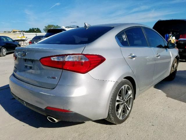 KNAFZ4A87E5235451 - 2014 KIA FORTE EX SILVER photo 4