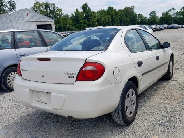 1B3ES26C84D561110 - 2004 DODGE NEON BASE WHITE photo 4