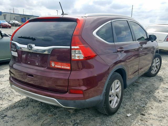 2HKRM3H71FH546669 - 2015 HONDA CR-V EXL BURGUNDY photo 4