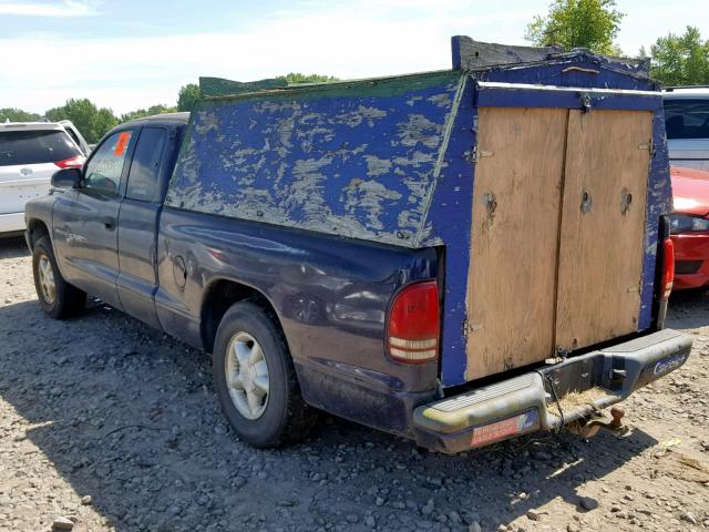 1B7GL22XXXS241073 - 1999 DODGE DAKOTA BLUE photo 3