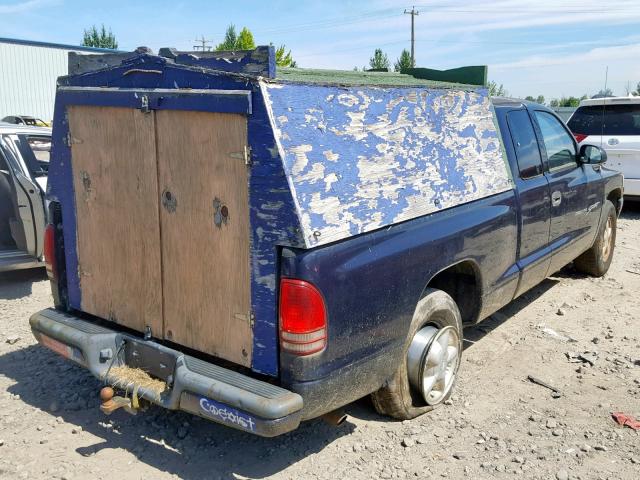 1B7GL22XXXS241073 - 1999 DODGE DAKOTA BLUE photo 4